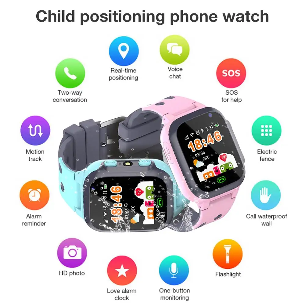 Q16 Kids Smartwatch Life Waterproof Phone Watch Card Smart Watch Children's Watch with Breathing Light GPS Positioning