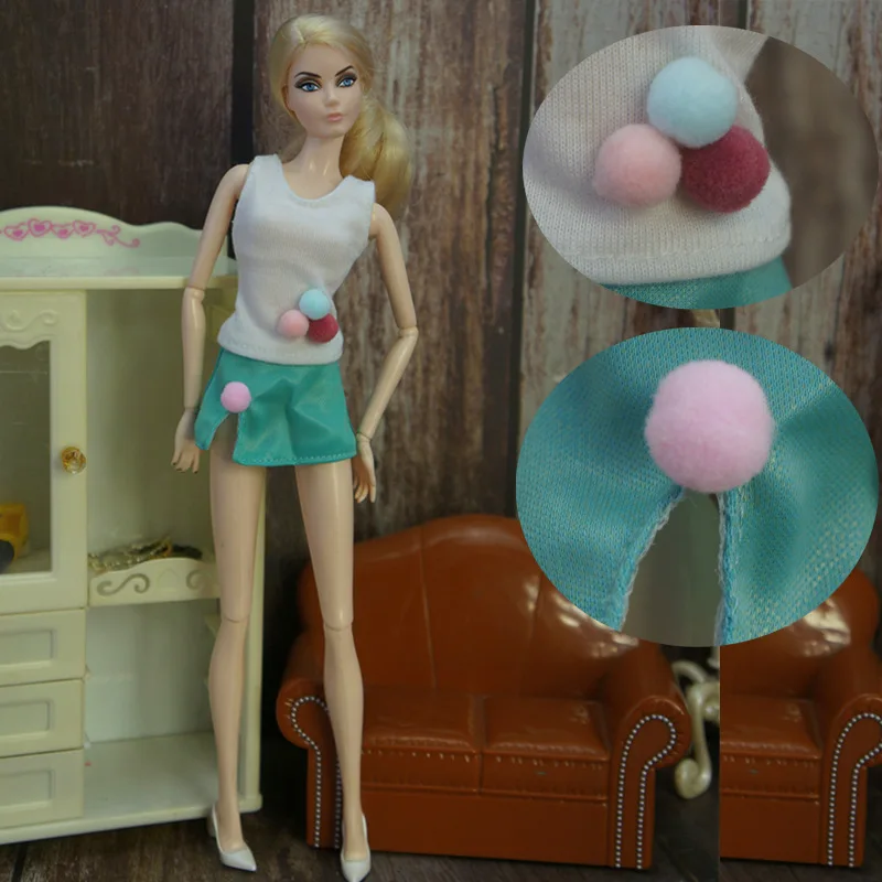 Комплект одежды топ + юбка с шортами и брюки женский наряд для 30 см Барби курн FR