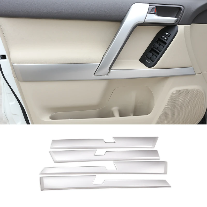 

4 шт., серебристые наклейки на панель интерьера автомобиля Toyota Land Cruiser Prado FJ150 150 2010-2018
