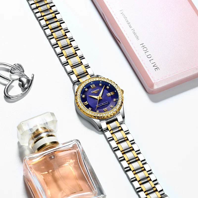 

NIBOSI Luxury Brand Women's Watches Trend Waterproof Simple Atmosphere Stainless Steel Lady Quartz Wrist Watch Relogio Feminino