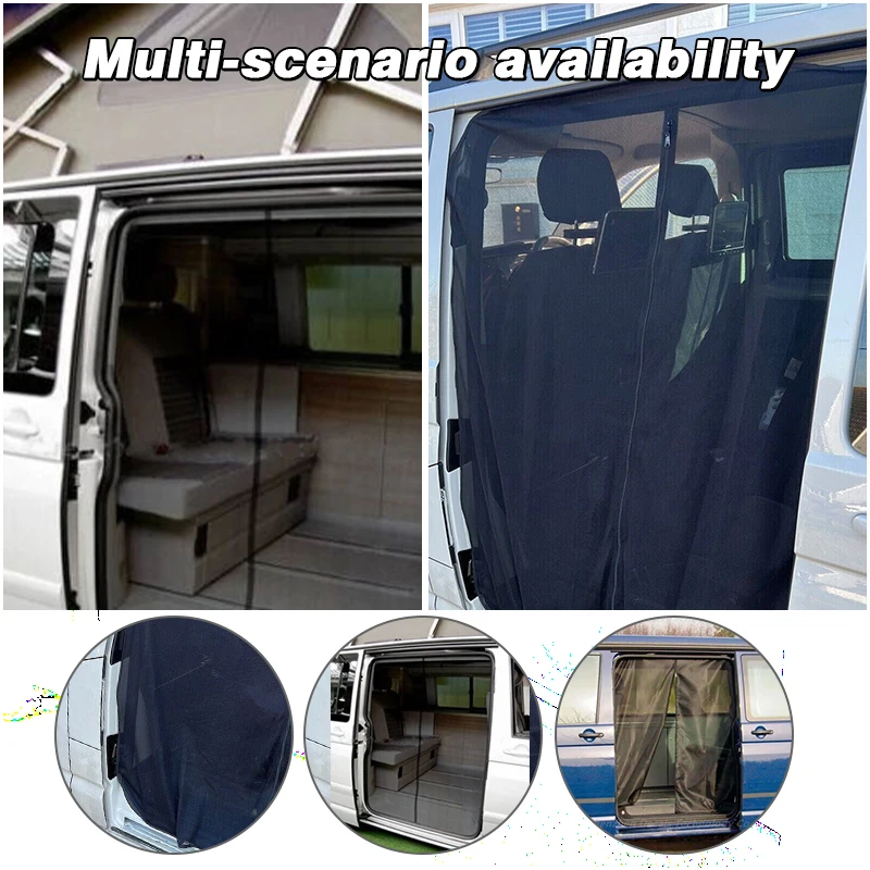 Фото Комплект магнитных противомоскитных сеток для раздвижных дверей VW T5 T6, для кемпера, защита от насекомых №5