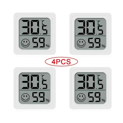 Мини-термометр и гигрометр, 4 шт.