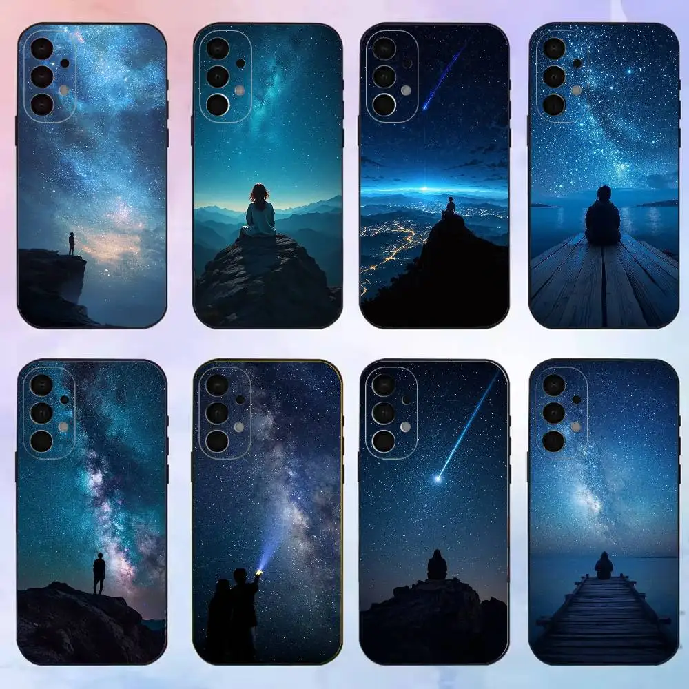 Фото Чехол для телефона Milky Way Silhouette для Samsung S25,24,21,22,23,30,Ultra,20,Plus,Fe,Lite,Note, черный №1