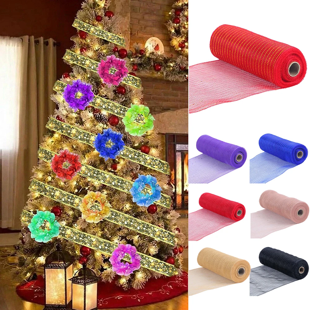 

Flower Gauze Mesh Roll 26cm DIY Materials Gift Box Wrapping Christmas Tree Ornaments Wedding Party Decorations Supplies