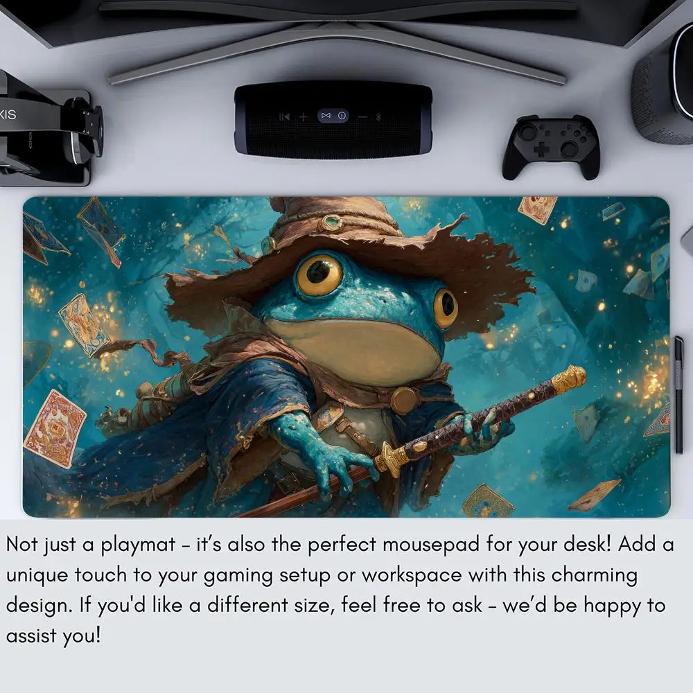 Игровой коврик Blue-Robed Frog Warrior Magic Card Battle Mat MTG с противоскользящим основанием 35X60CM, коврик для настольных игр TCG (art.: 3920d9f75fcdc) - 3920d9f75fcdc