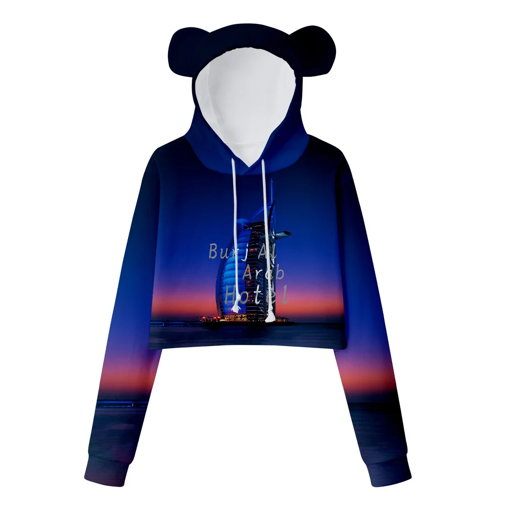 

2022 New Anime Surrounding 3D Printing Bear Ears Women's Short Sweater Support Generation graphic hoodies
