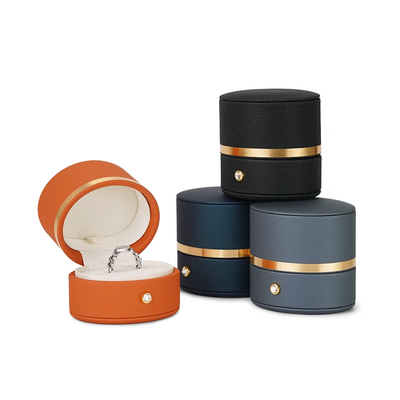 Oirlv Ring Earrings Pendant 3-in-1 Jewelry Box PU Leather Velvet Ring Box 3-in-1 Jewelry Box For Ring Earrings Wedding Rings Box