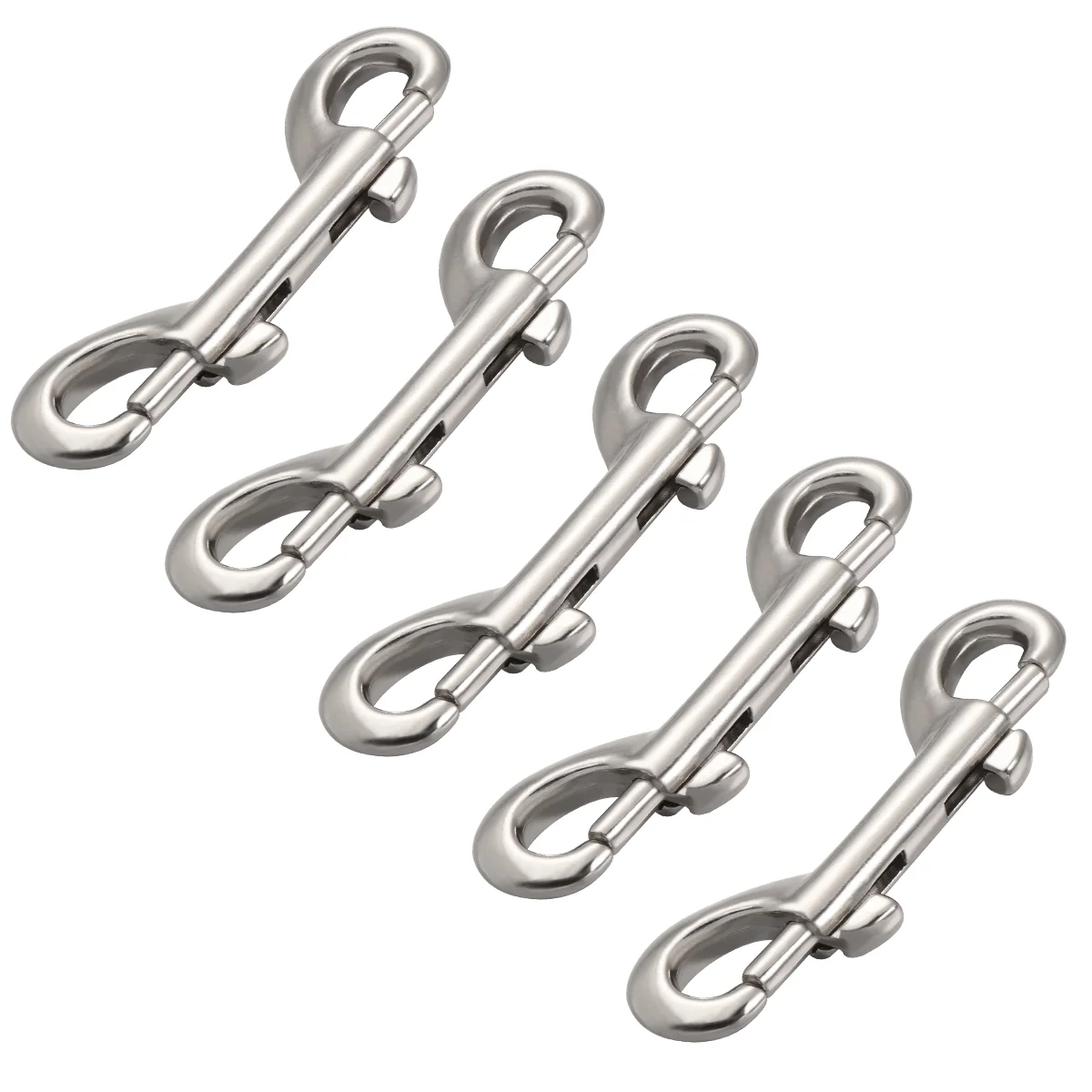 

LIOOBO 5pcs Zinc Alloy Double End Bolt Snap Hook Practical Double Ended Snaps Diving Clips Key Ring Silver