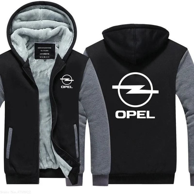 

NEW Winter Male Arrived Casual Opel Sweatshirt Men Hoodies Zipper Thicken Coats Winter Male Warm Jackets