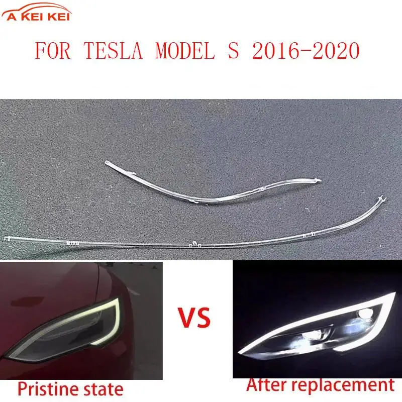 

Автомобильный DRL Световодная пластина Трубка Фара Дневные ходовые огни Ангельские глазки ДЛЯ TESLA MODEL S 2016-2020 Световодные полосы DRL