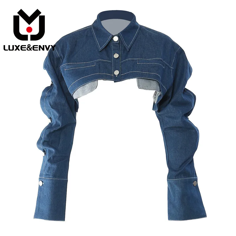 

Роскошная и завидуя супер индивидуальная нишевая короткая джинсовая куртка для женщин, новинка 2023 года, осень-лето