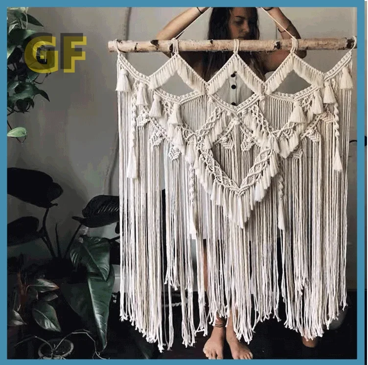 Богемный гобелен ручной работы скандинавское украшение большой настенный с