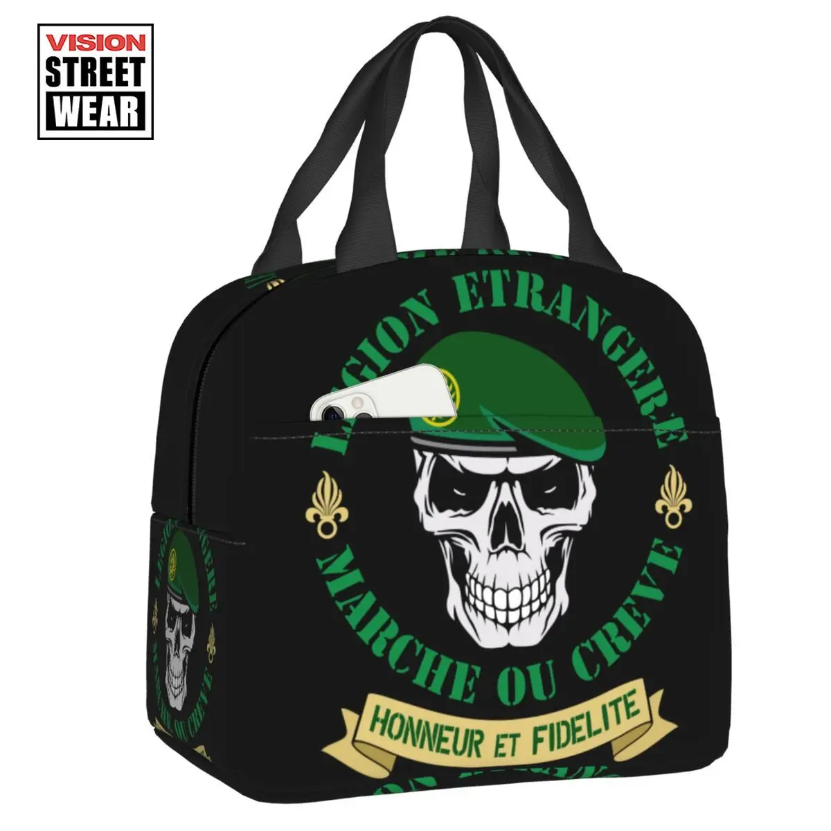 

2023 New Foreign Legion Etrangere French Parachute Regiment Insulated Lunch Bag Leakproof Thermal Cooler Lunch Tote Lunchbag