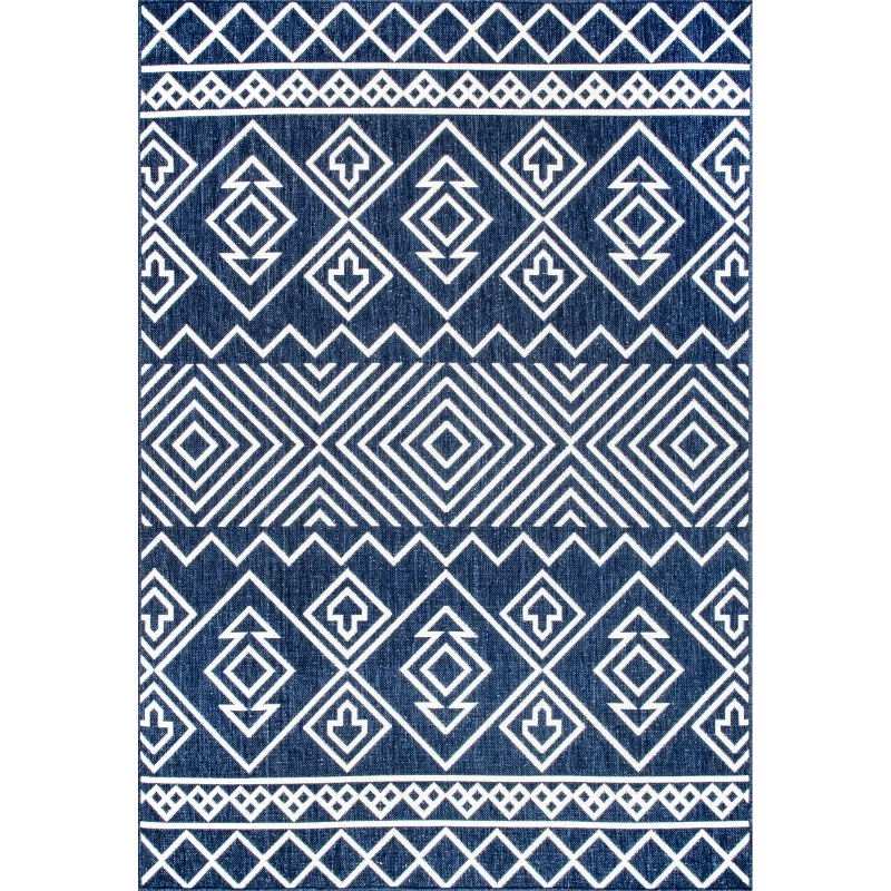 

Celine Aztec Indoor/Outdoor Area Rug, 5' x 8', Blue