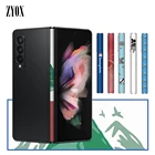 Цветная матовая защита для краев телефона с защитой от царапин, милая кожаная боковая наклейка, Гидрогелевая пленка на раму для Samsung Galaxy Z, складной 3, складной D3, фотография