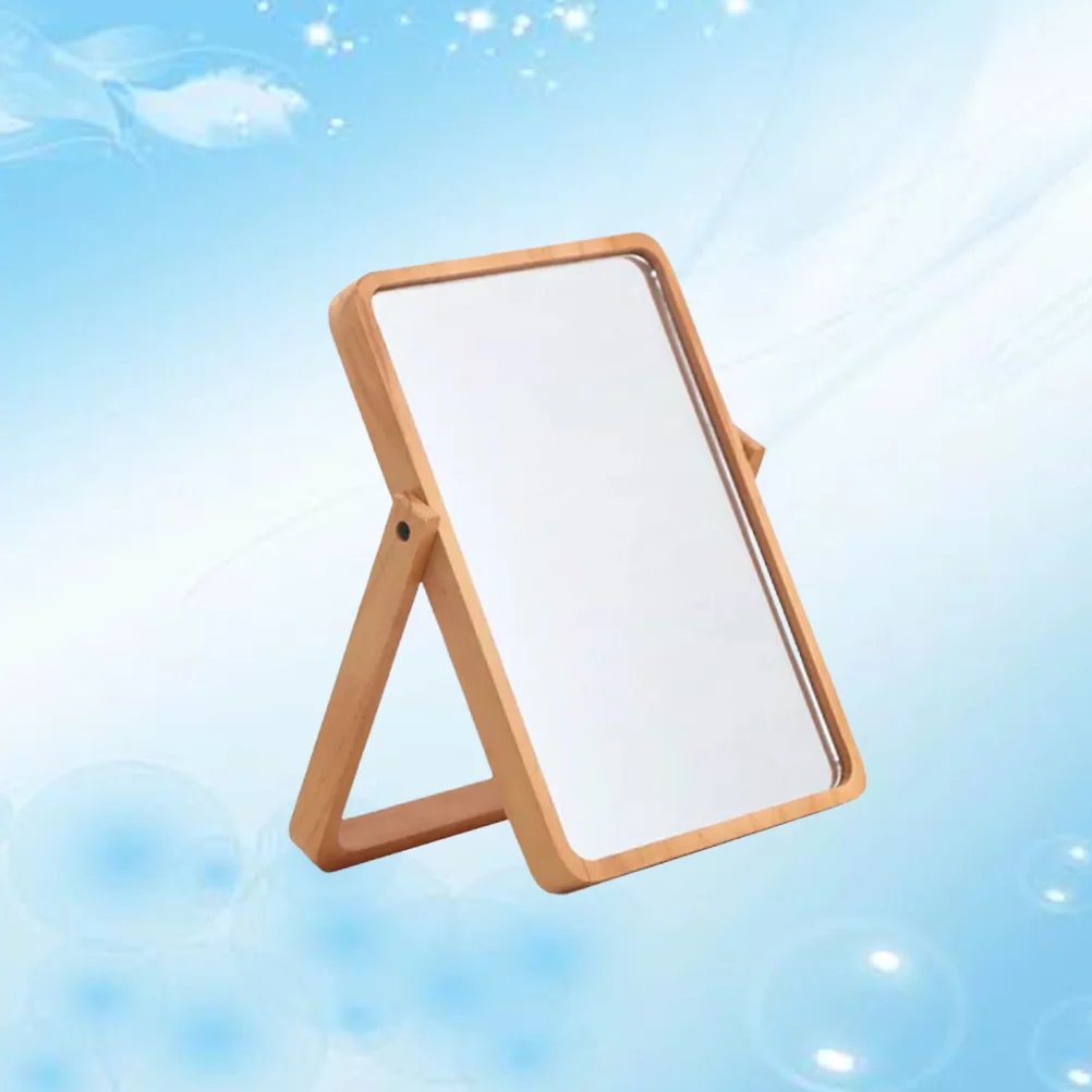 

Mirror Makeup Vanity Table Foldable Tabletop Wood Folding Mirrors Hanging Portable Standing Desktop Desk Wall Decor Vintage