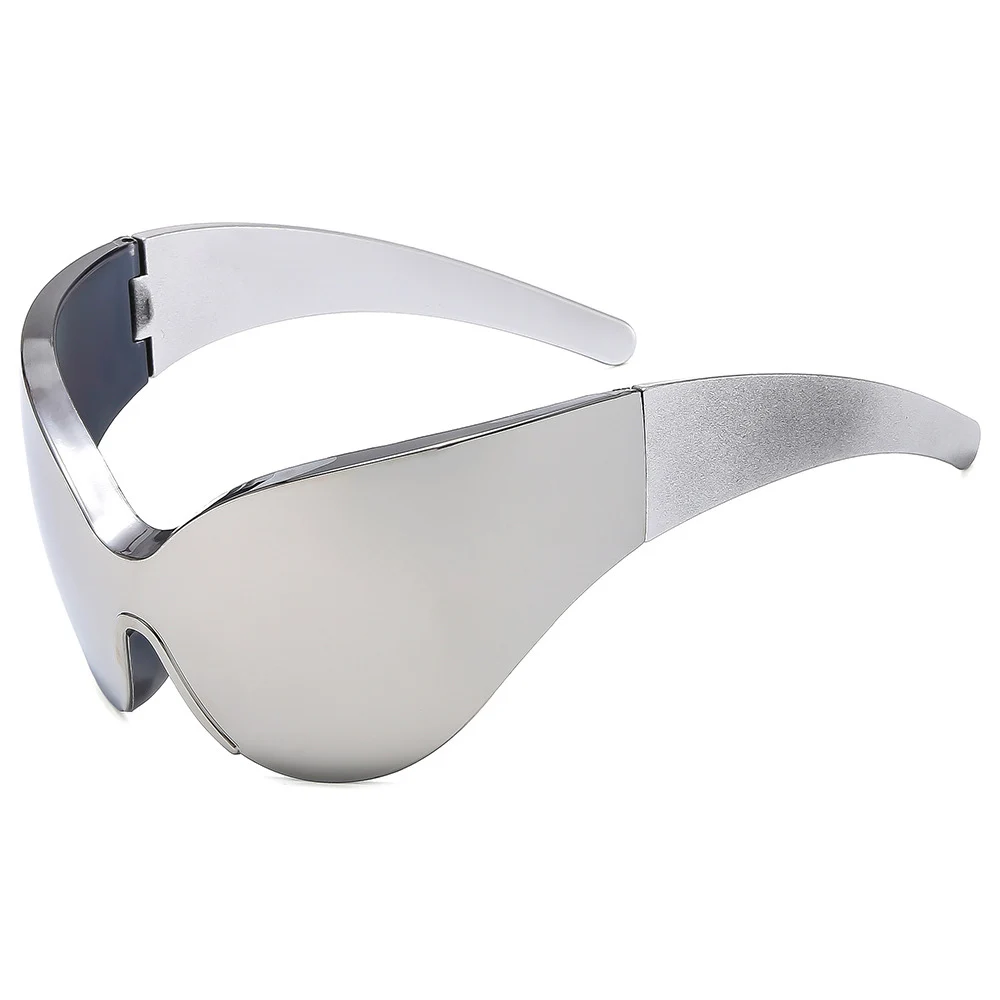 

Солнцезащитные очки для мужчин и женщин, цельные трендовые очки большого размера в винтажном стиле, в стиле панк, для вождения, езды на велосипеде, Y2k