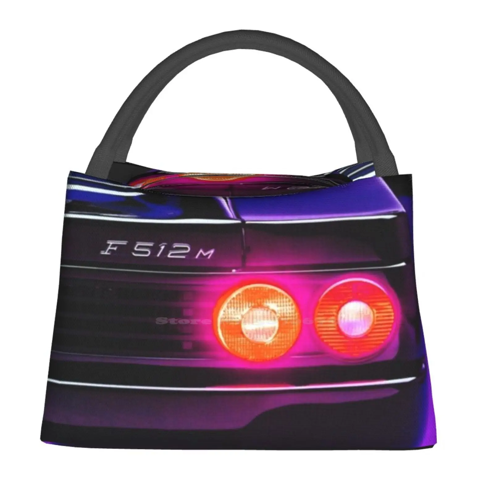 

Purple Car Sunset Vaporwave Mask Insulated Thermal Cooler Bags Winter Summer Synthwave Retrowave Synth Vaporwave Outrun