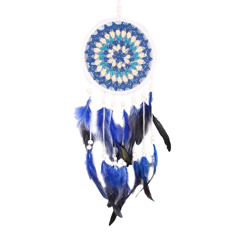 

Blue Creative Hand Hook Disc Dream Catcher Pendant Room Living Room Porch Fashion Decoration Friend Birthday Gift