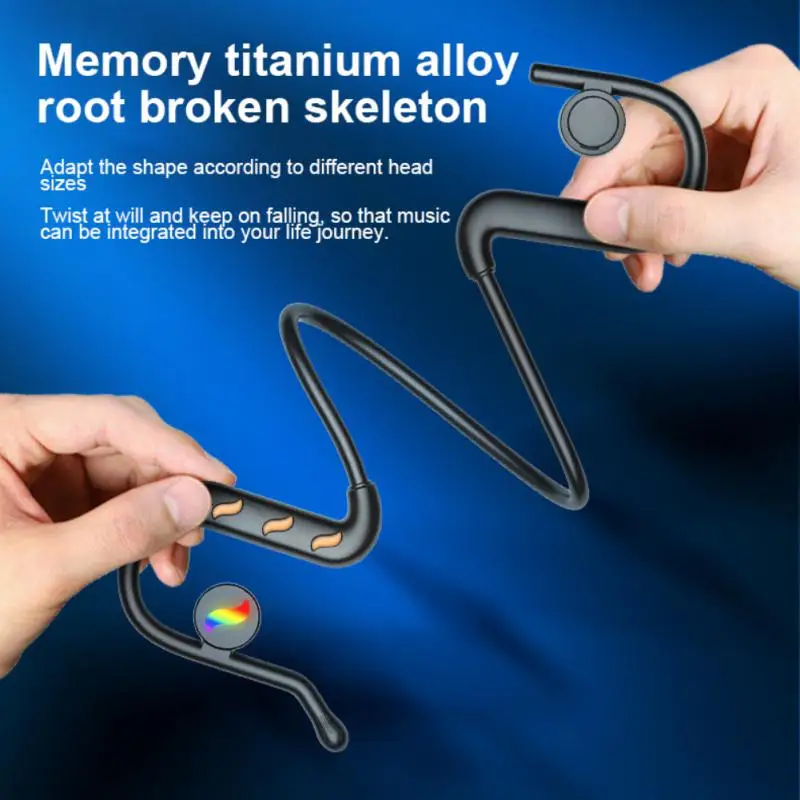 

Sports Stereo Bone Conduction Earphone Anti-sweat Colorful Led Lights Bone Conducting With Microphone Wireless Headphones 90mah