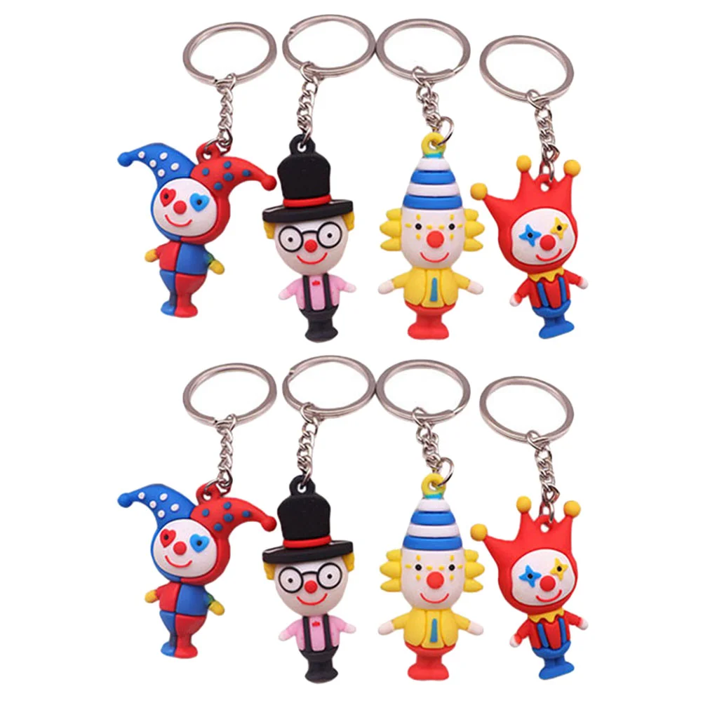

Clown Keychain Lovely Pendants Creative Rings Colorful Chains Model Interesting