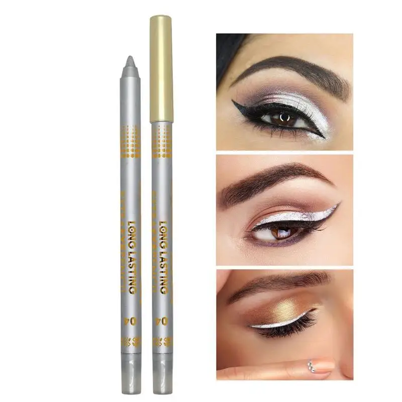

White Eyeliner Pencil Waterproof Long Lasting Quick Drying Gel Black Eye Liner Pen For Girl And Women female Makeup Beginners