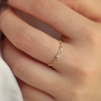 fashion simple creative hollow zircon ring vintage gold color party birthday gift student charm ring jewelry for women wholesale