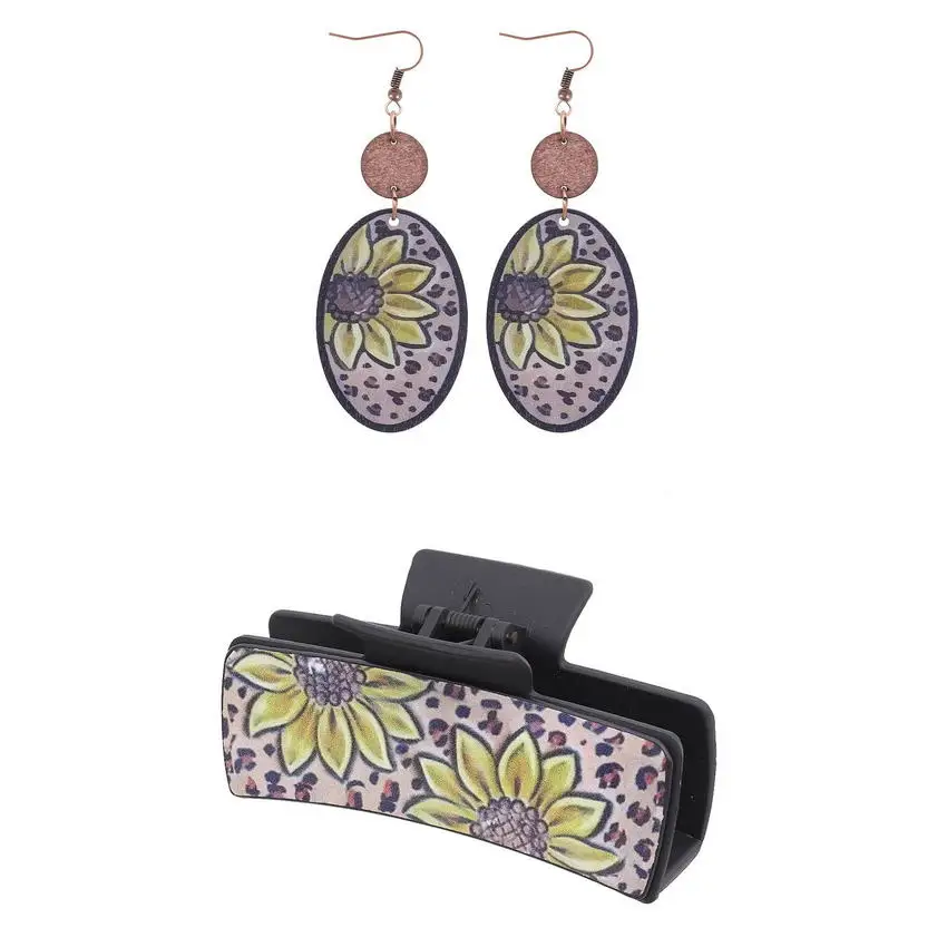 2 шт./набор женские серьги-клипсы с подсолнухом