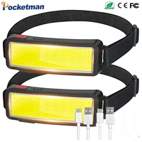 most bright cob led headlamp usb rechargeable headlight waterproof outdoor head lamp or camping emergency hiking fishing lamp