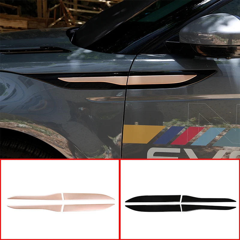 

For Land Rover Evoque L551 2019-20 Car Side Fender Frame Cover Sticker Cover Trim ABS Piano Black Fender protection accessories