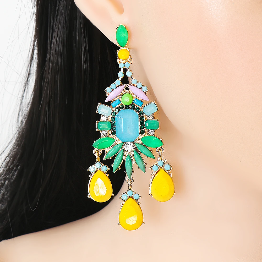 

Statement Jewelry Earrings for Women Luxury Crystal Fashion Exaggerated Big Pendant Earrings High Quality Banquet Party Jewelry