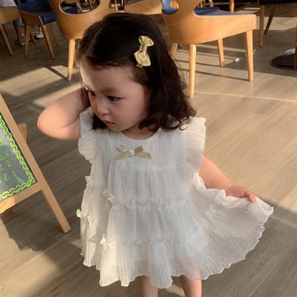 

Детская юбка-жилет, летняя элегантная одежда для маленьких девочек, пышное многослойное шифоновое модное платье в иностранном стиле принце...