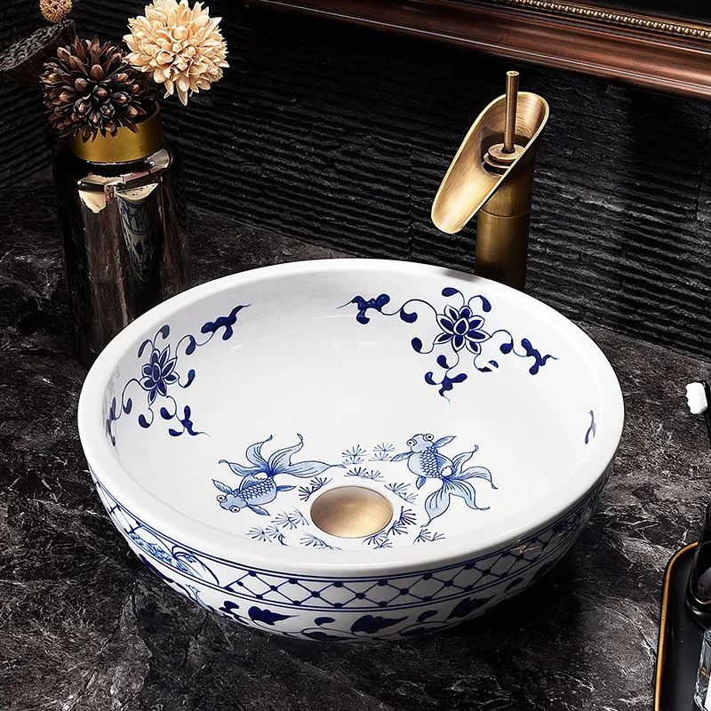 

Europe Style Handmade Countertop Ceramic wash basin Bathroom Basin Bathroom Sink porcelain wash basin models