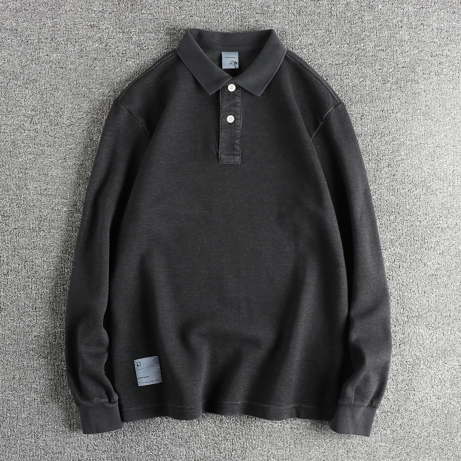 Мужская рубашка поло с длинными рукавами и лацканами