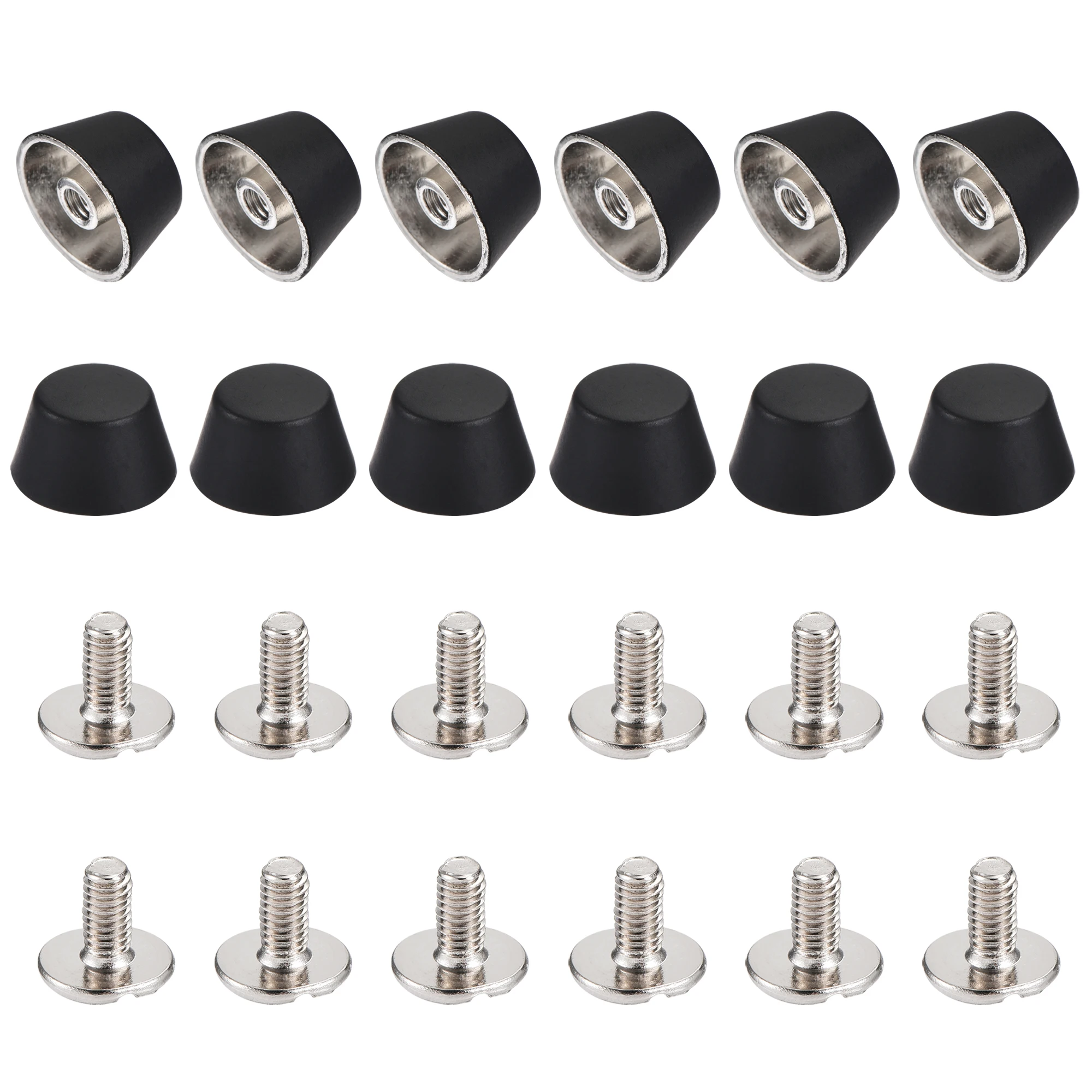 

Uxcell 12x7mm Rivet Studs Screw Back Flat Hollow Feet Stud Spike for Leather Craft DIY Matt Black 12 Pcs