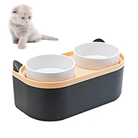 double pet feeding bowls double layer pet feeder bowls creative dog food water bowl with drawer design easy to clean food bowl