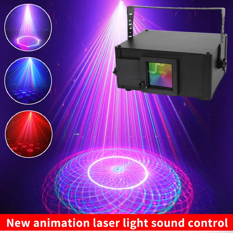 Новый световой прибор Stage Light Animation лазерный свет 4D lazer DMX 512 для диджеев, дискотек, заводов по оптовой цене для ночных баров на вечеринках.