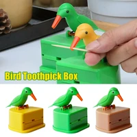 automatic toothpick dispenser toothpick container bird shape toothpick holder storage box table decoration kitchen accessories