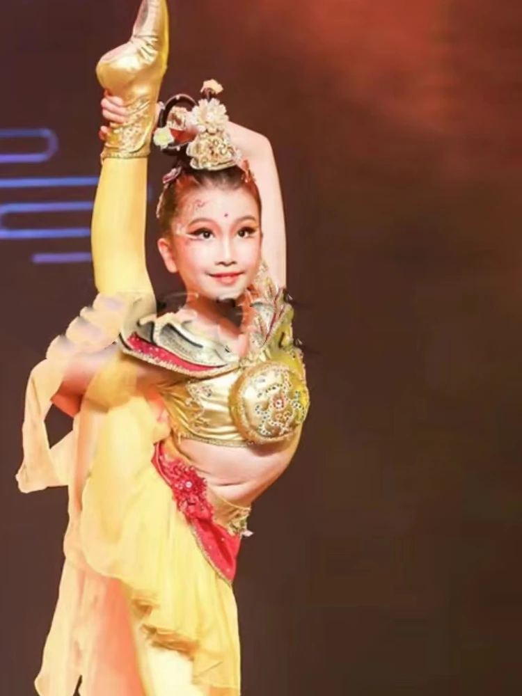 Детский женский танцевальный костюм Dunhuang для классических танцев летающий