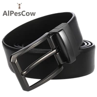 100 alps cowhide genuine leather belt for men pin buckle waist strap high quality casual leisure designer vintage male luxury