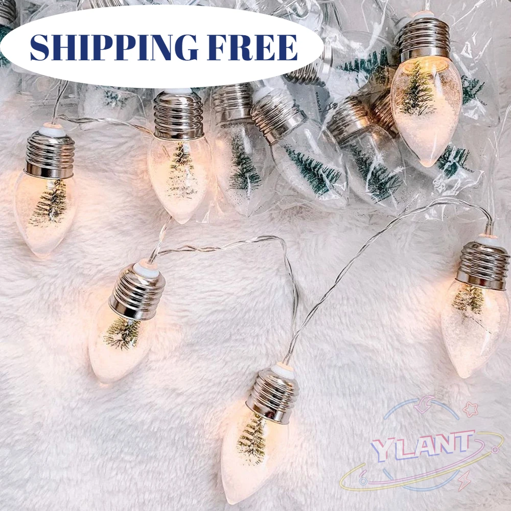 

YLANT 0.8m Christmas tree LED string lights Christmas snowflake lights 2022 Christmas Ornament Xmas Gift New Year