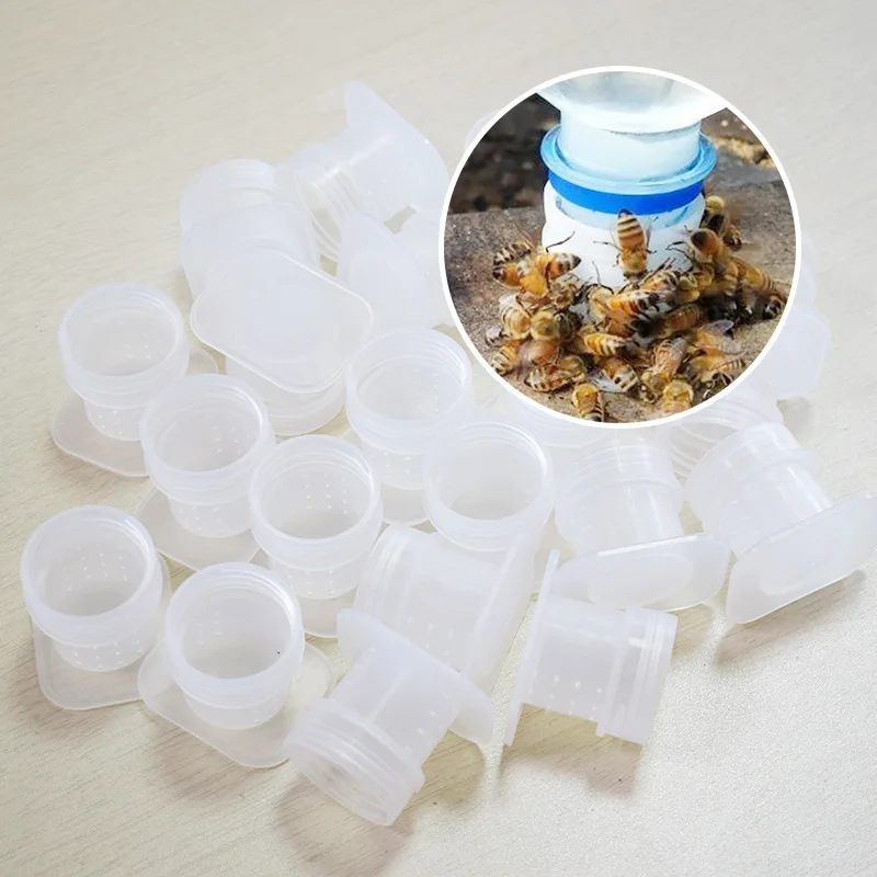 

10PCS Bee Drinking Fountain Beehive Plastic Bee Drinker Beekeeper Bee Feeder Water Drink Feeding Container Beekeeping Tool
