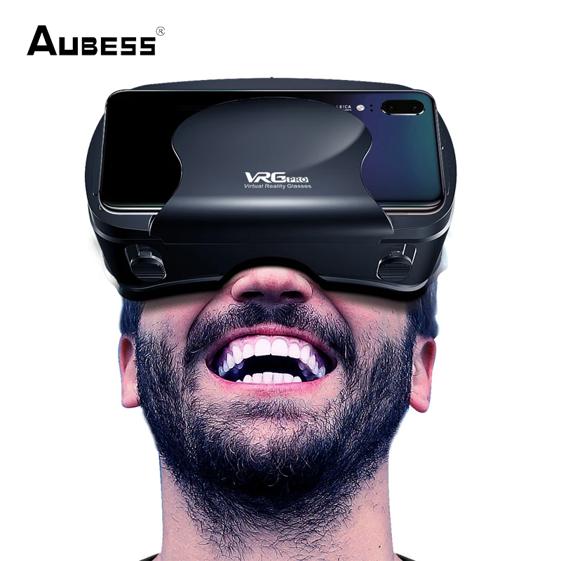 

3D VR-гарнитура, умные очки виртуальной реальности, шлем для смартфонов, линзы для телефона с контроллерами, наушники, бинокль 5 ~ 7 дюймов