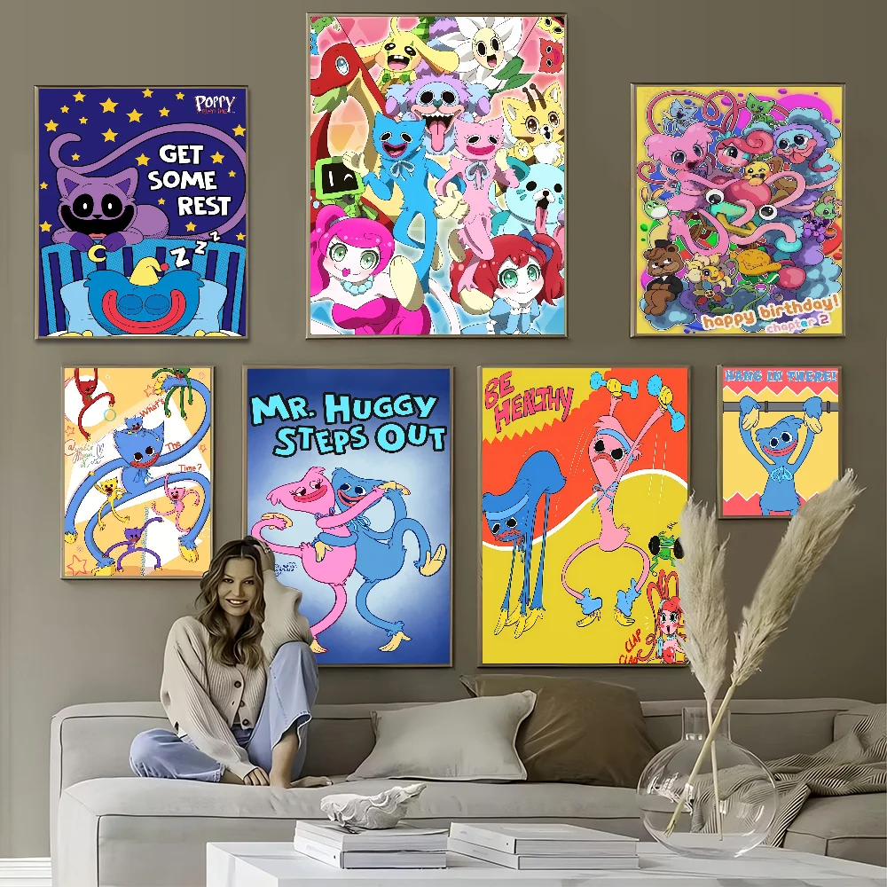 H-Huggys-Game-Wuggys самоклеящийся художественный постер необычная наклейка на стену для