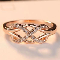 delysia king women rose gold infinite love ladies ring fashion design fine mosaic geometry exquisite wedding jewellery