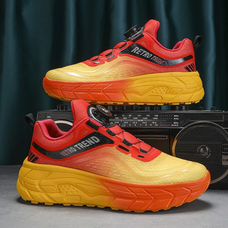 Hot Sales Men Free Running Shoes Men Rotating Button Sports Jogging Shoes Women New Unisex Athletic Training Shoes Male Footwear