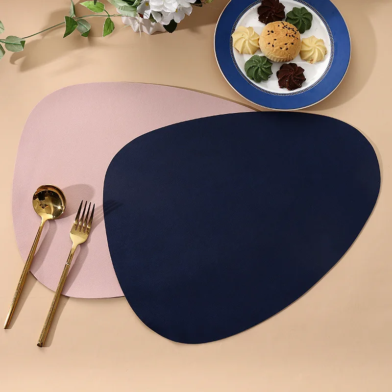 

Bowl Placemats Leather Waterproof Table Mat for Dining Room No-slip Washable Heat Insulated Tableware Pad Coaster Kitchen Decor