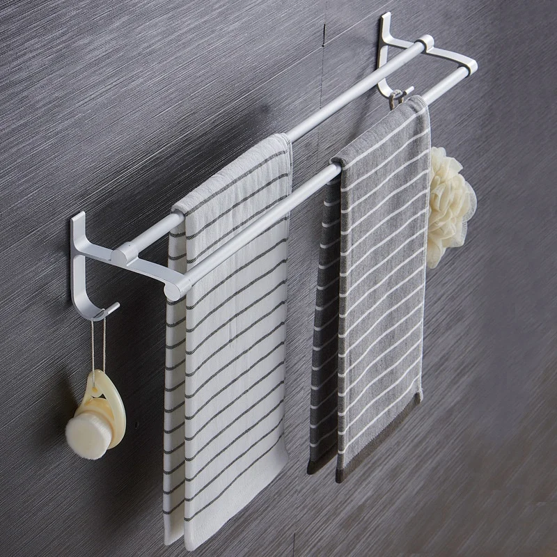 

Wall Mounted Rail Double Towel Bar Finish Holder Hanger Towel Rack Bathroom Accessories
