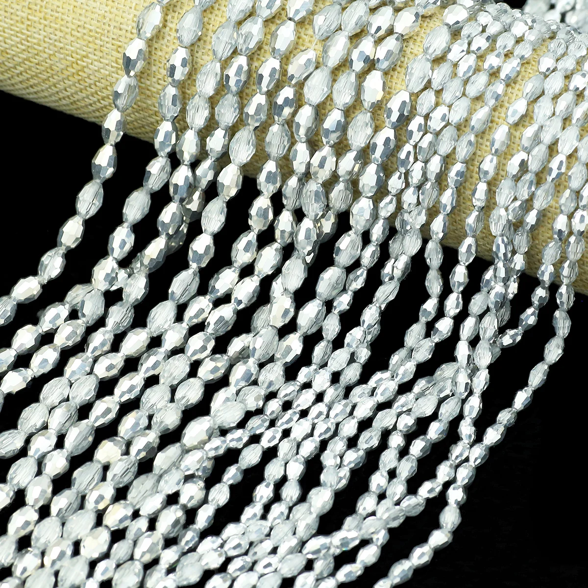 6/8 мм австрийское хрустальное стекло полусеребристые рисовые зерна свободные