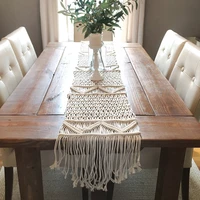 woven table runner macrame tassel handmade holiday wedding party kitchen farmhouse ornaments dining banquet home decor nordic